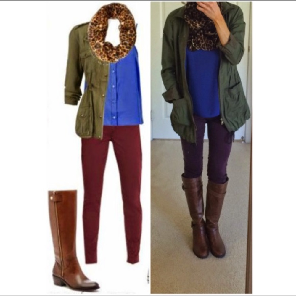 Deep plum Express skinny jeans